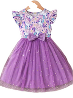 Enchanting Girl Dress Purple Dress Sleeveless Knit