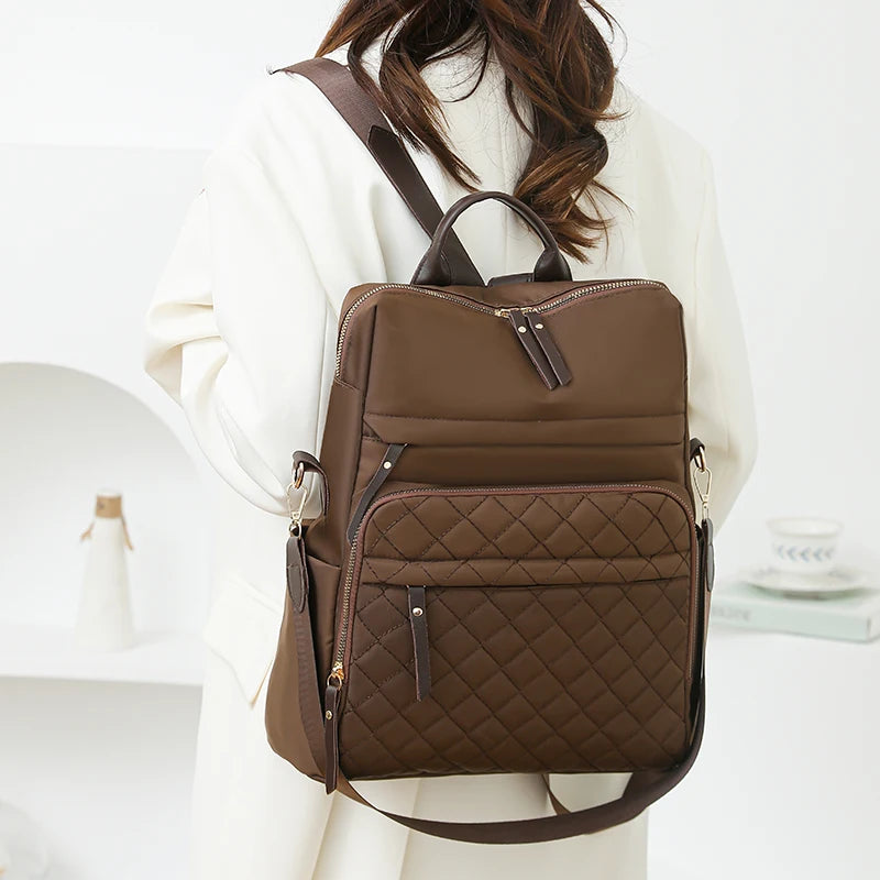 Plaid Daypack Waterproof Backpack