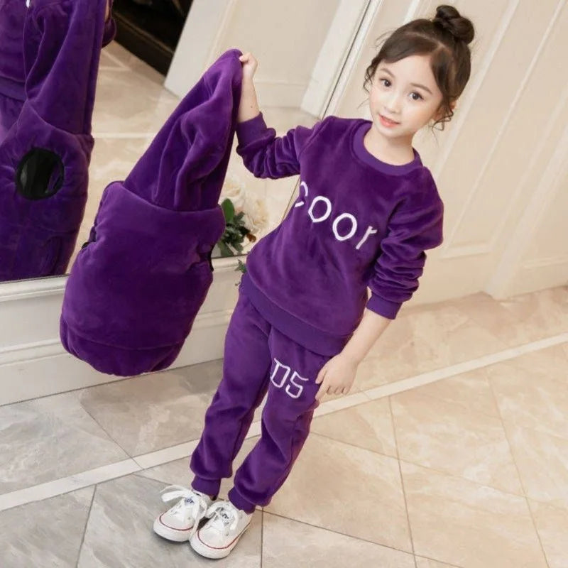 Girls Warm Coral Fleece PURPLE China Mainland
