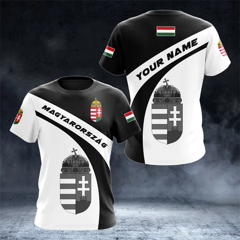 Hungary National Emblem T Shirt Short Sleeve Tahirt-PYA35850 1