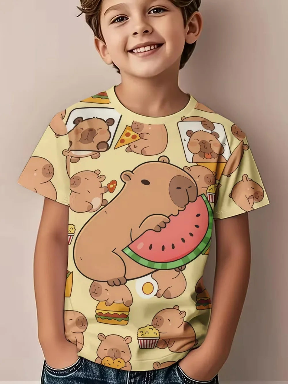 Kids Capybara Graphic T Shirt TXS017J0