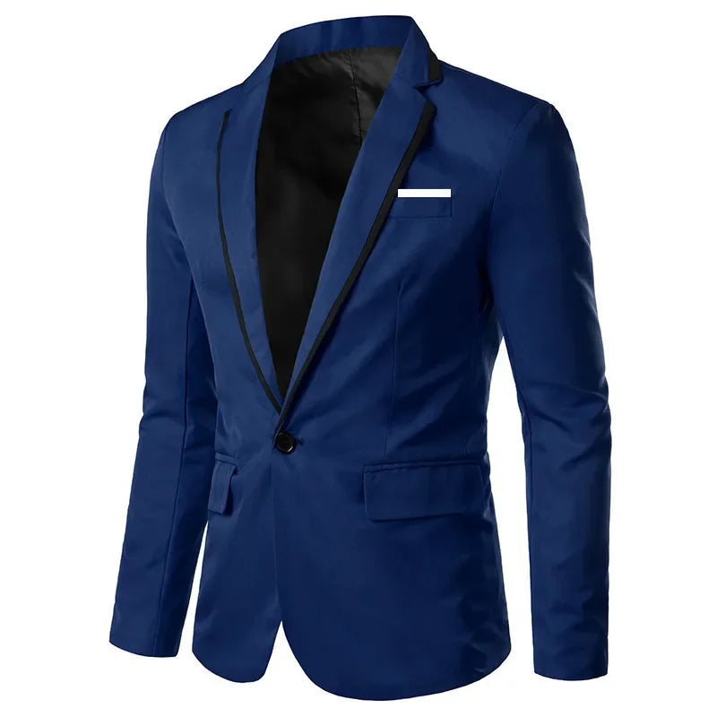 Man Party Leather Dress Navy Blue