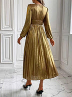 Wedding Prom Party Dress V Neck Long Sleeve