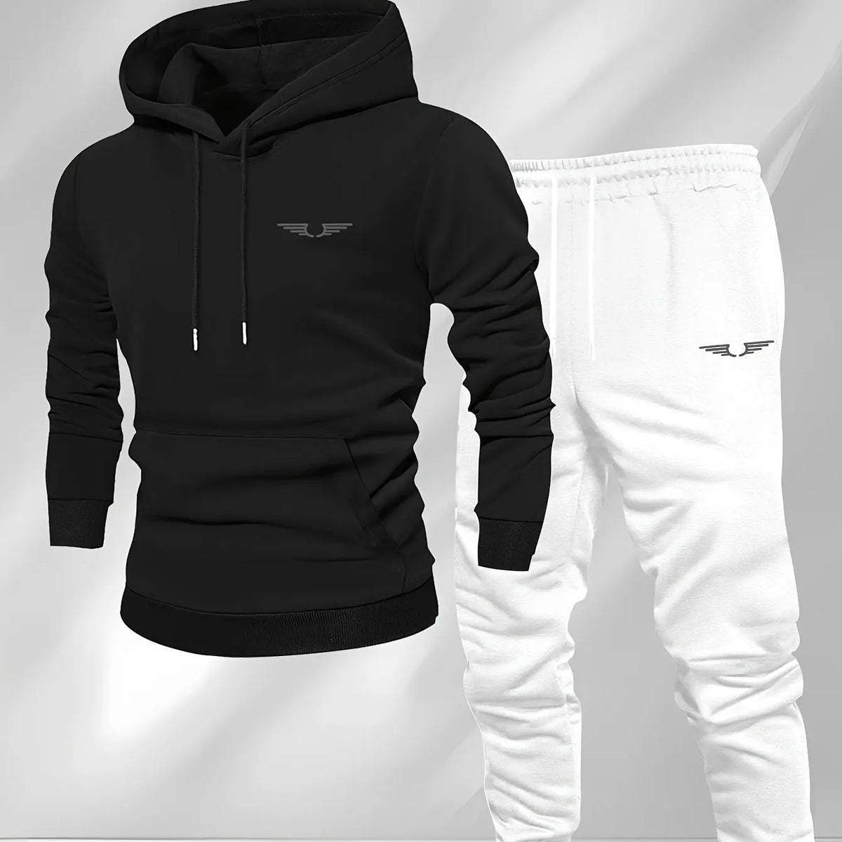 Hooded Sweatshirt For Top Long Sleeve Hoodie black white