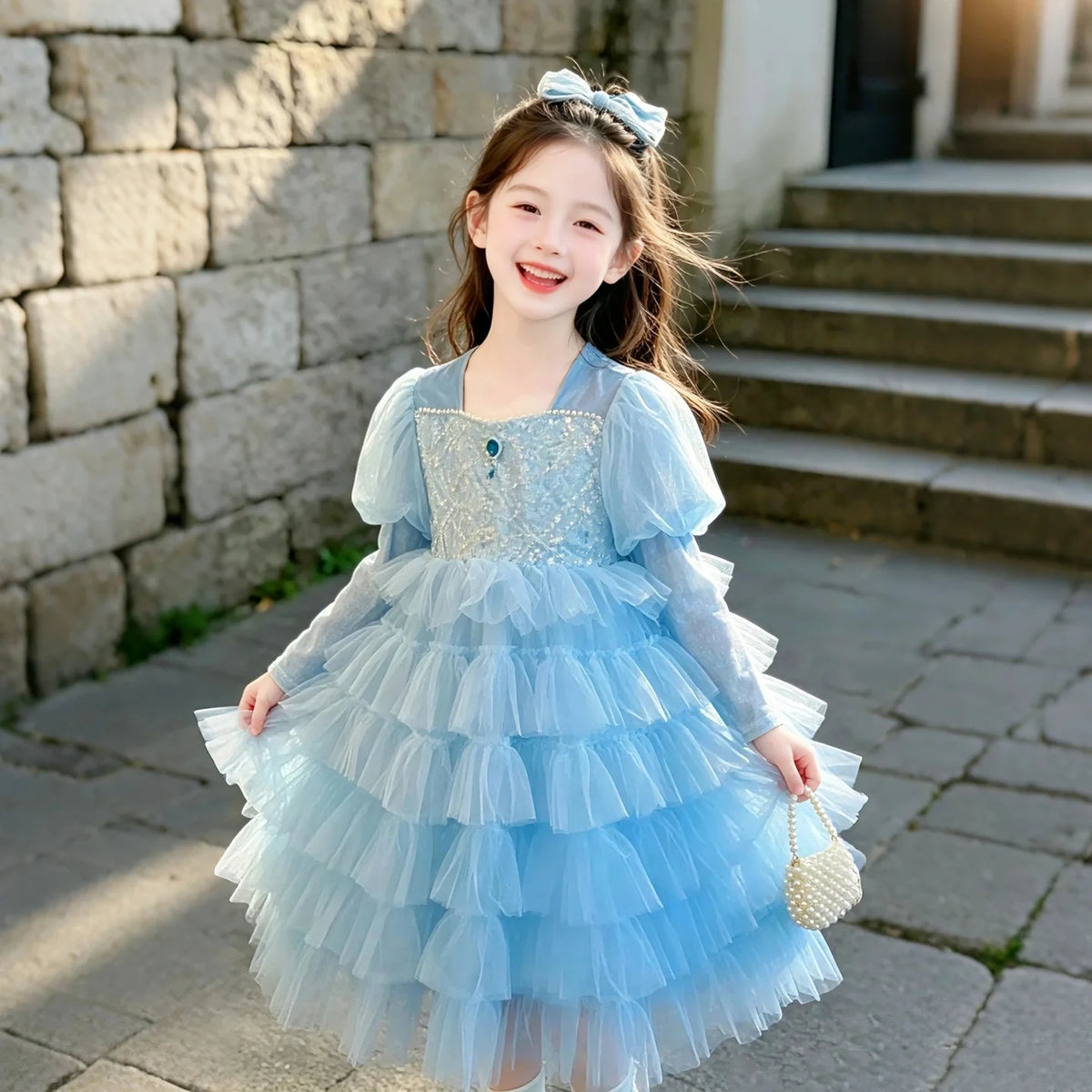 Girls Layered Tulle Dress