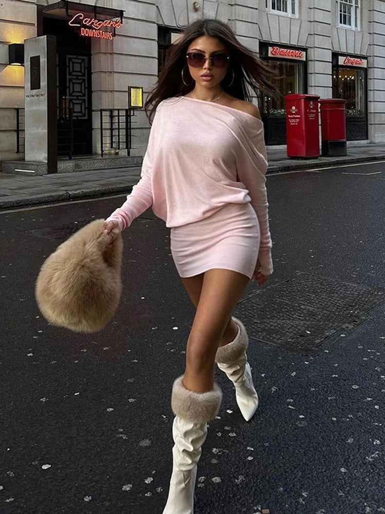Off Shoulder Mini Dress Off Shoulder Slim Fit