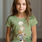 Kawaii Cat Cartoon T Shirt
