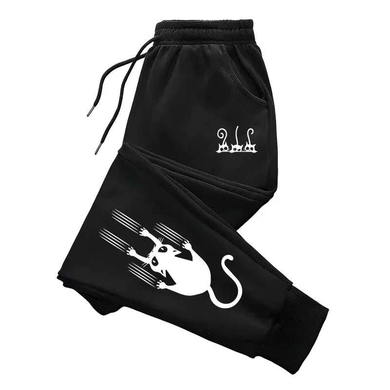 Graphic Print Jogger Pants Joggers Black