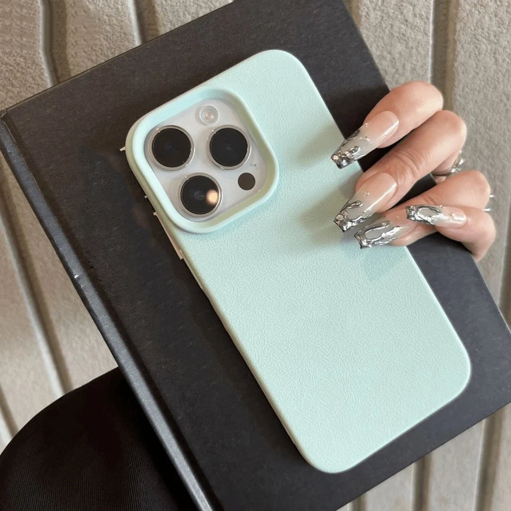 Leather Tpu Phone Case Green