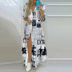 Printed Long Irregular Shirt