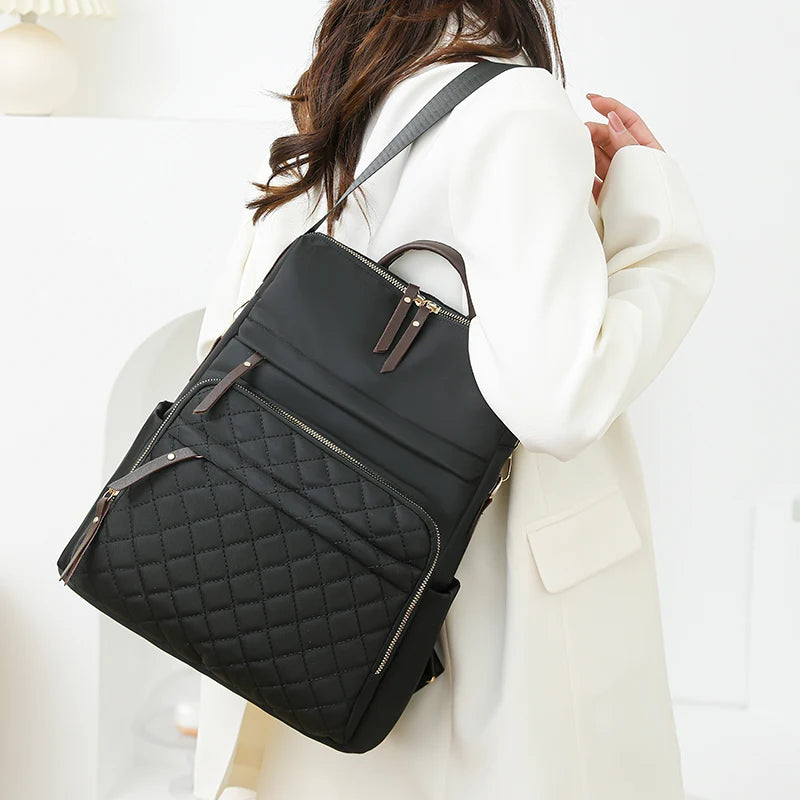 Plaid Daypack Waterproof Backpack