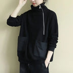 Black With Zipper Top Zip Up