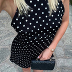 Suchcute Polka Dot Dress Halter Neck Sleeveless