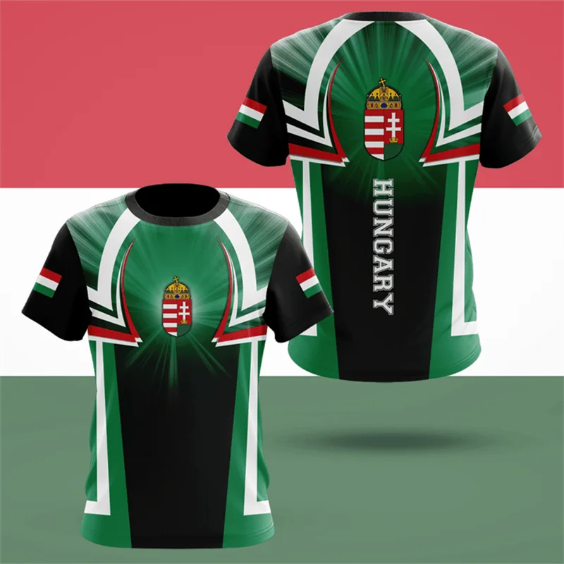Hungary National Emblem T Shirt Short Sleeve Tahirt-PYA35847