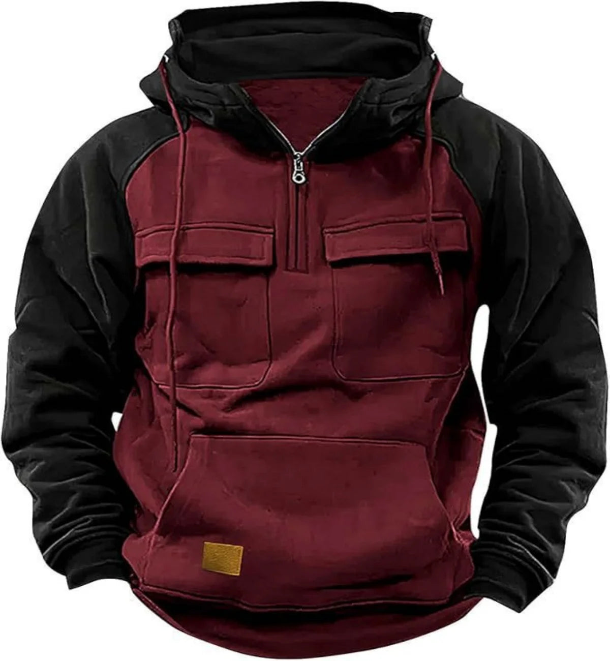 Hooded Sweatshirt Fashionable Hoodie Long Sleeve Deep wine red China Mainland