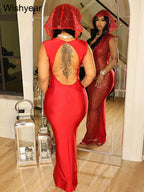 Luxury Birthday Red Dress V Neck