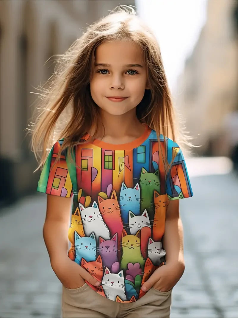 Kids Children's Girl T Shirt Short Sleeve S35TX3383 CHINA