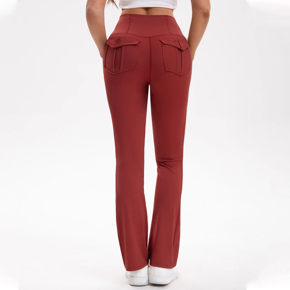 High Waisted Flared Pants High Waisted Red
