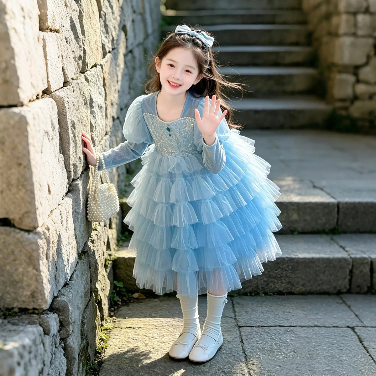 Girls Layered Tulle Dress