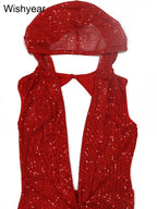 Luxury Birthday Red Dress V Neck