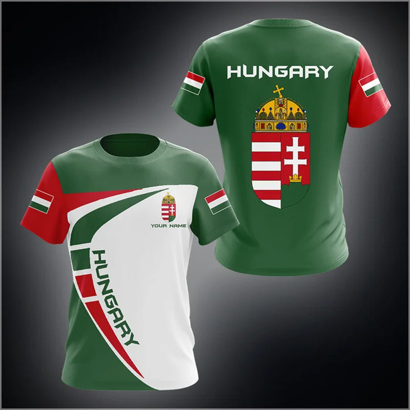 Hungary National Emblem T Shirt Short Sleeve Tahirt-PYA35854