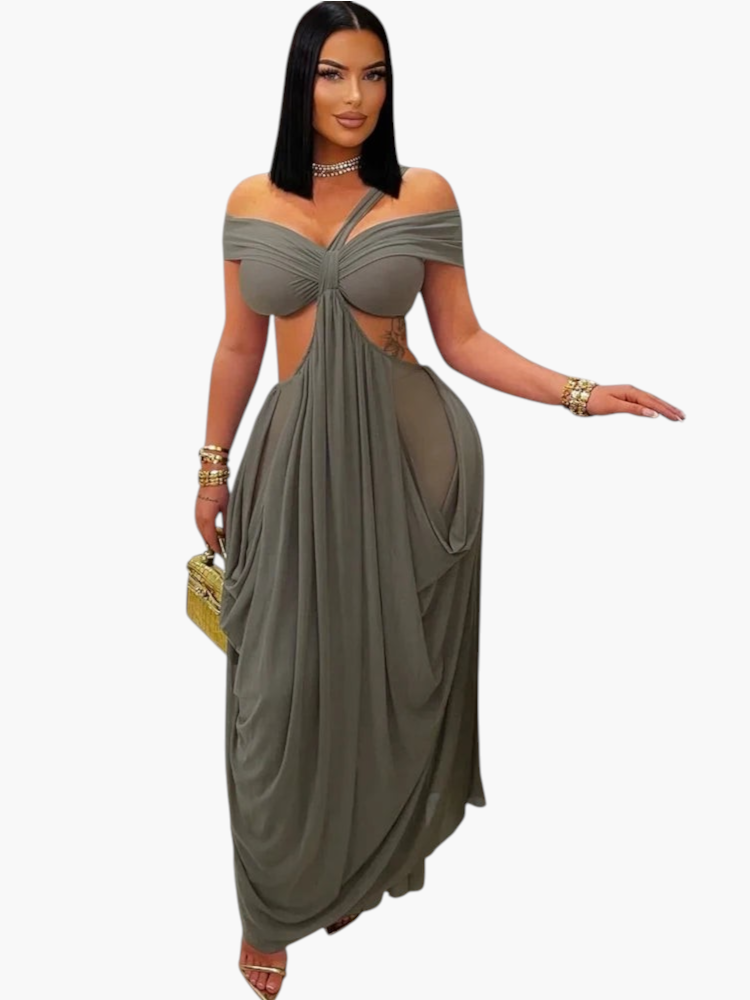 Beyprern Chic Cut Out Dress Lace Cutout As Picture