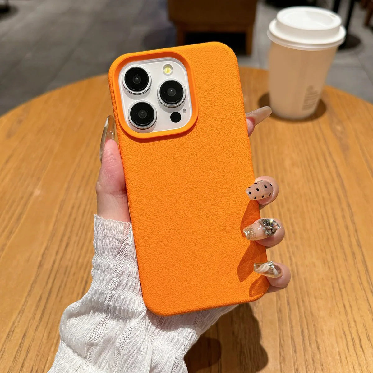 Leather Tpu Phone Case Orange