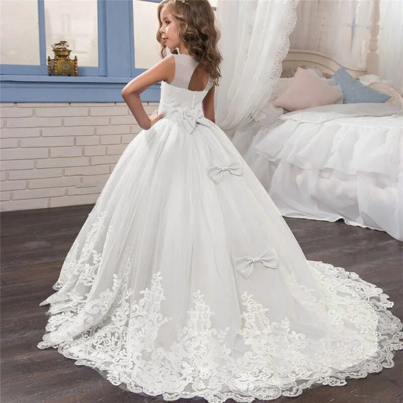 Girls Color block Lace Dress