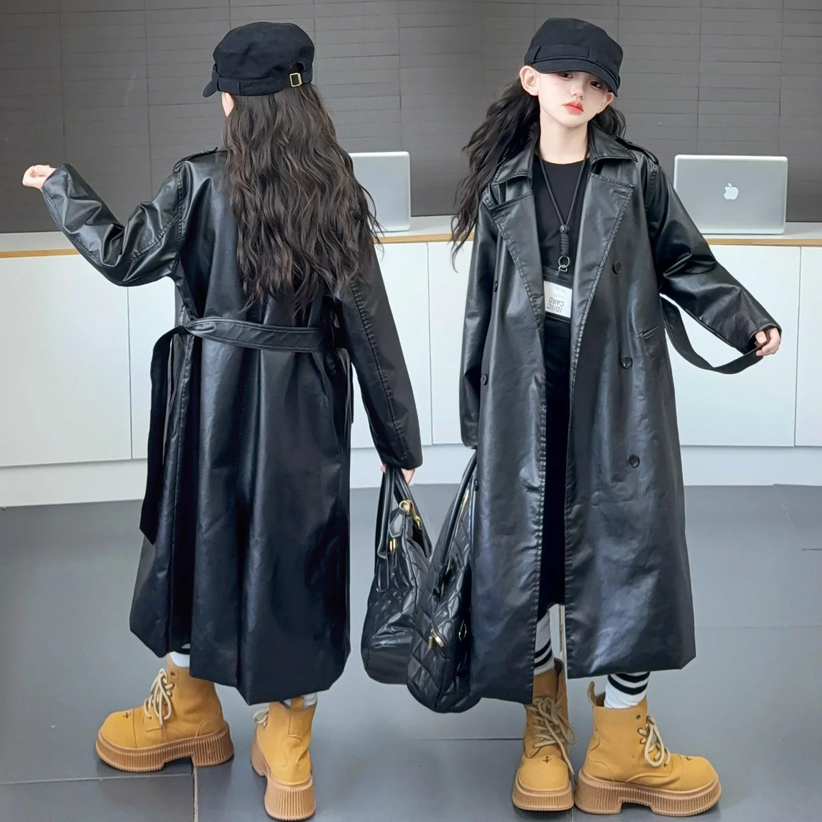 Girls Faux Leather Jacket