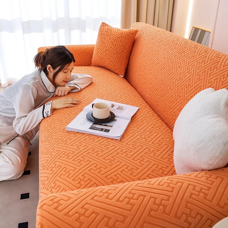 Adjustable Elastic Sofa Cover Orange
