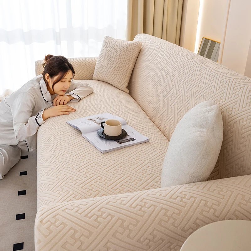 Adjustable Elastic Sofa Cover White