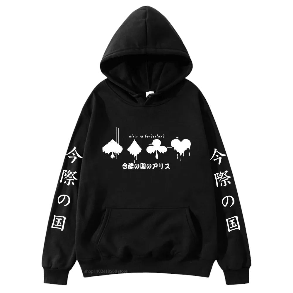 Alice Borderland Graphic Hoodie Black