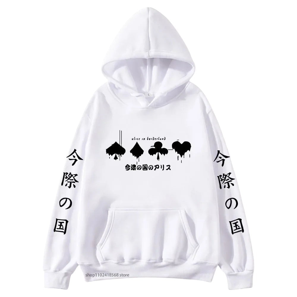 Alice Borderland Graphic Hoodie White