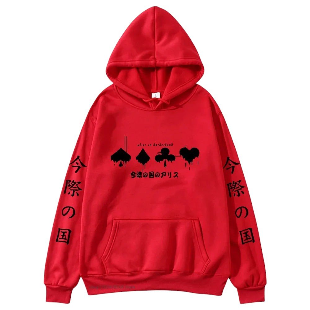 Alice Borderland Graphic Hoodie Red
