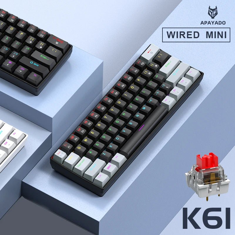 APAYADO K61 Compact Wired Mechanical Keyboard