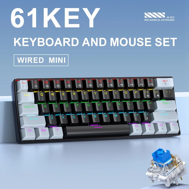APAYADO K61 Compact Wired Mechanical Keyboard