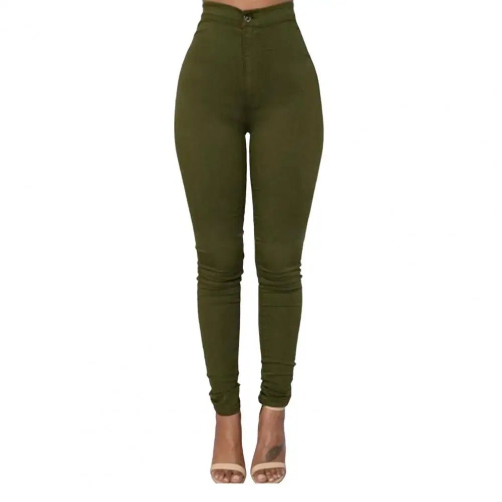 Black High Waist Jeans High Waisted Stretch Army Green