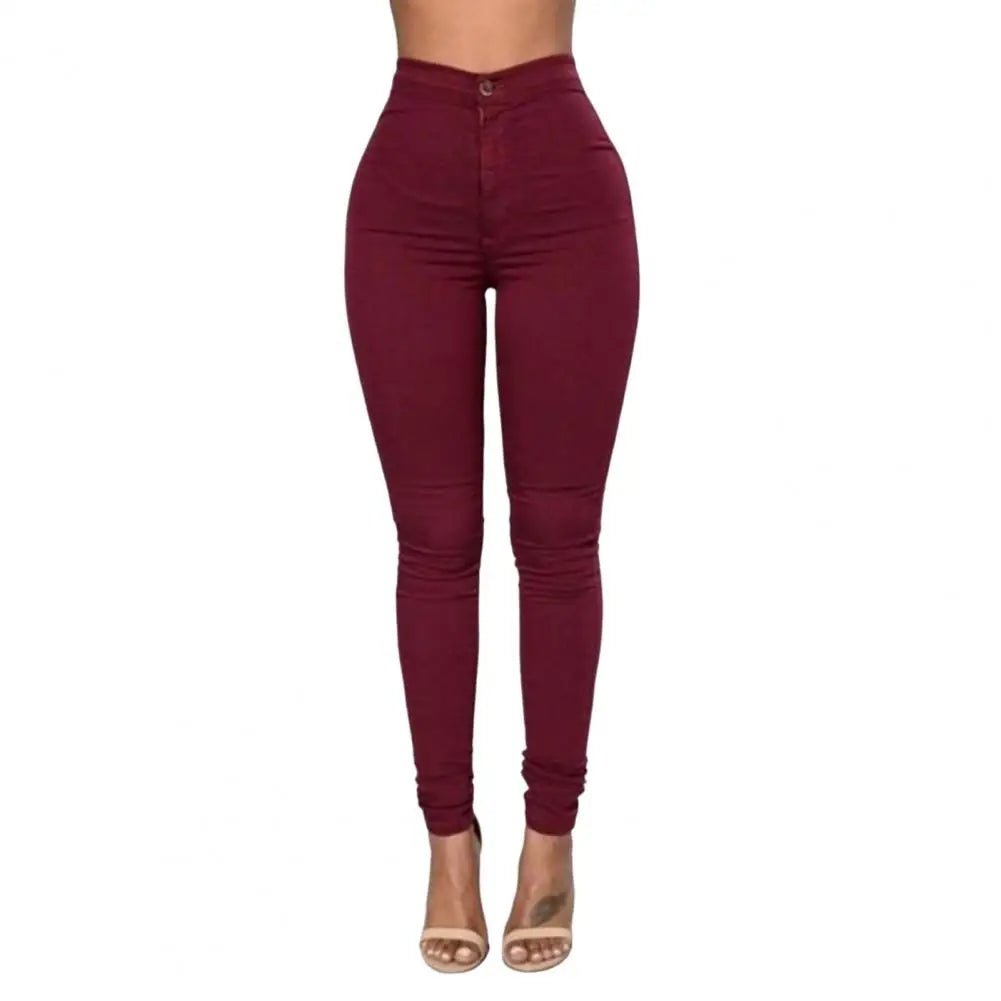 Black High Waist Jeans High Waisted Stretch Wine Red