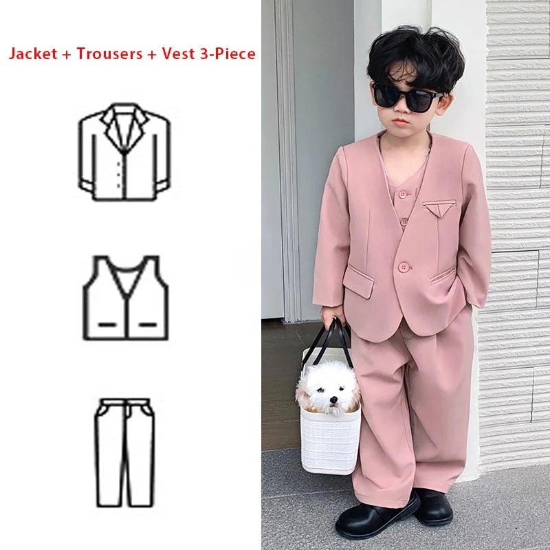 Boys Piece Blazer Jacket Pink 3-piece