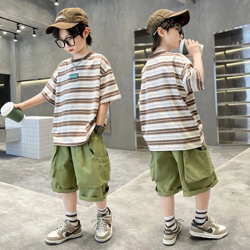 Boys Striped Set T Shirt