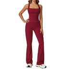 Athletic Two piece Flare Leggings Cherry Red-2 China Mainland
