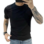 Comfort Crew Neck Short Sleeve T Shirt Casual Everyday Basic Top Black