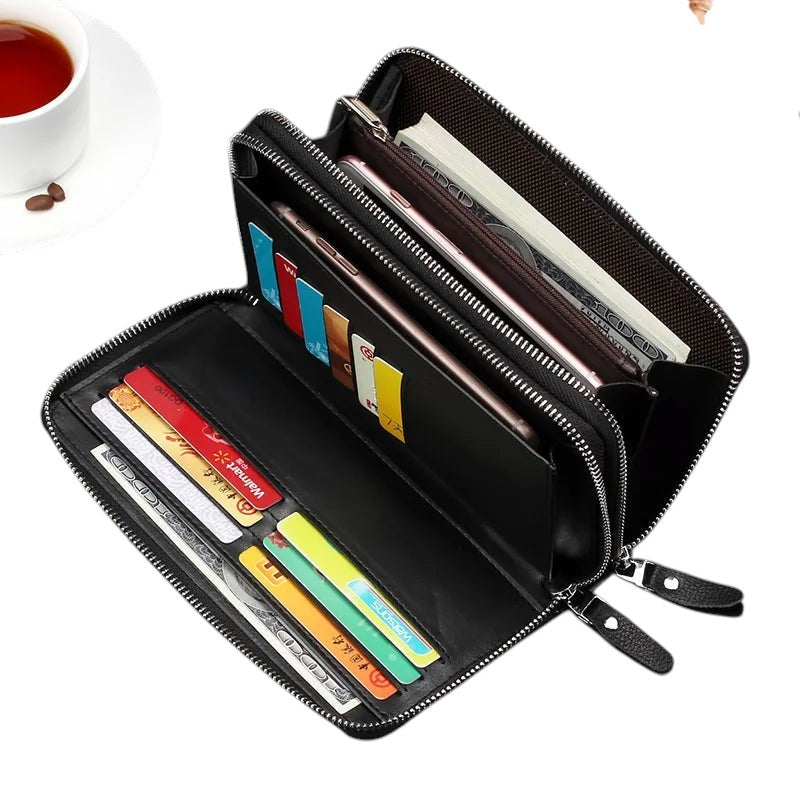 Double Zipper Wristlet Zip Up Wallet