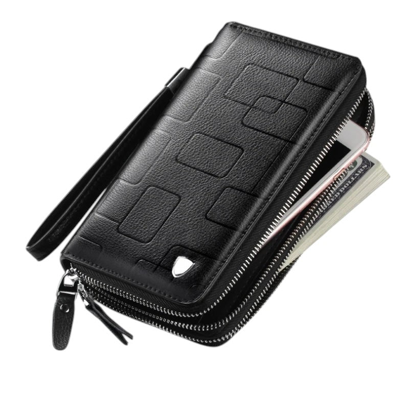 Double Zipper Wristlet Zip Up Wallet