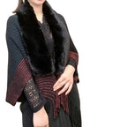 Faux Fur Trimmed Knit