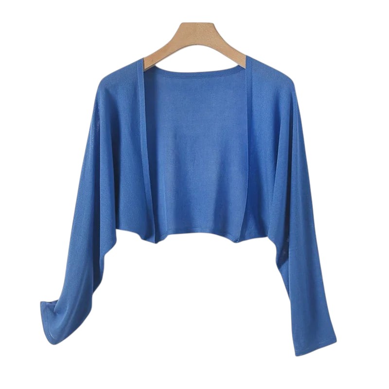 Lightweight Cropped Sweater Klein Blue One Size