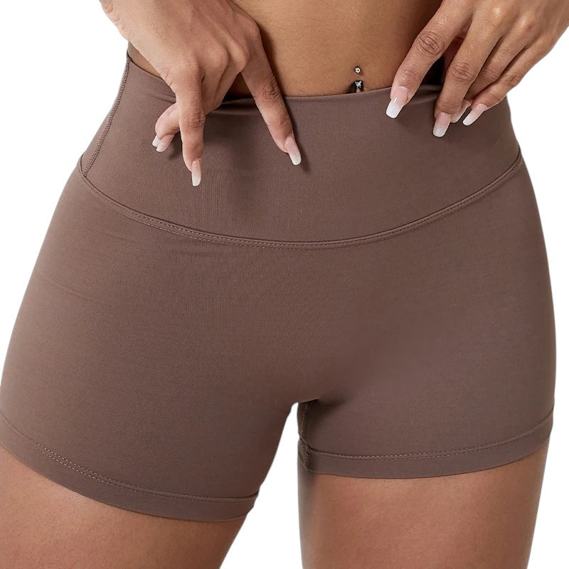Comfort High Waisted Shorts High Waisted Brown