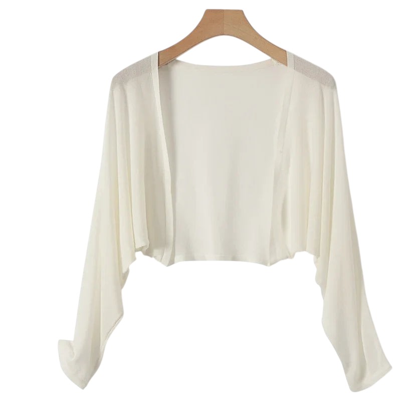 Lightweight Cropped Sweater White One Size