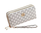 Double Zip Wristlet Wallet Beige