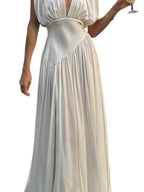 Sleeveless Deep V neck Dress